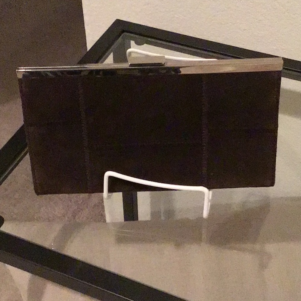 Banana Republic chocolate leather clutch